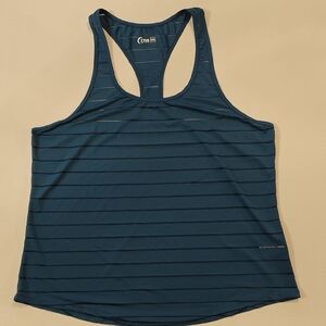 Stylish Dark Blue Striped Tank Top